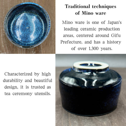 Aokyun Kiln Cylindrical Matcha Bowl Mino Ware (Made in Japan)