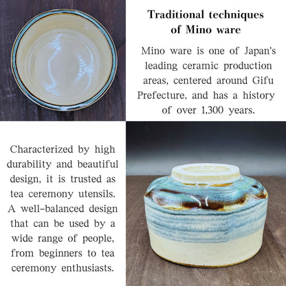 caware Matcha tea bowl, Haruka, Mino ware, made in Japan matcha bowl matcha chawan