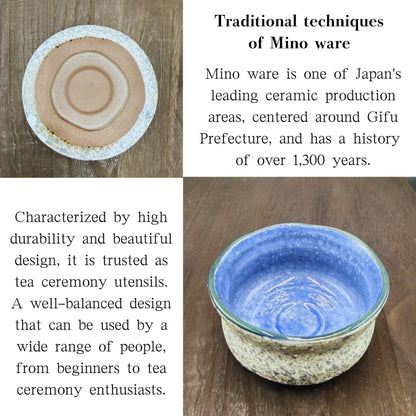 Indigo Snowfield Matcha Bowl Mino Ware (Made in Japan)traditional crafts,matcha chawan