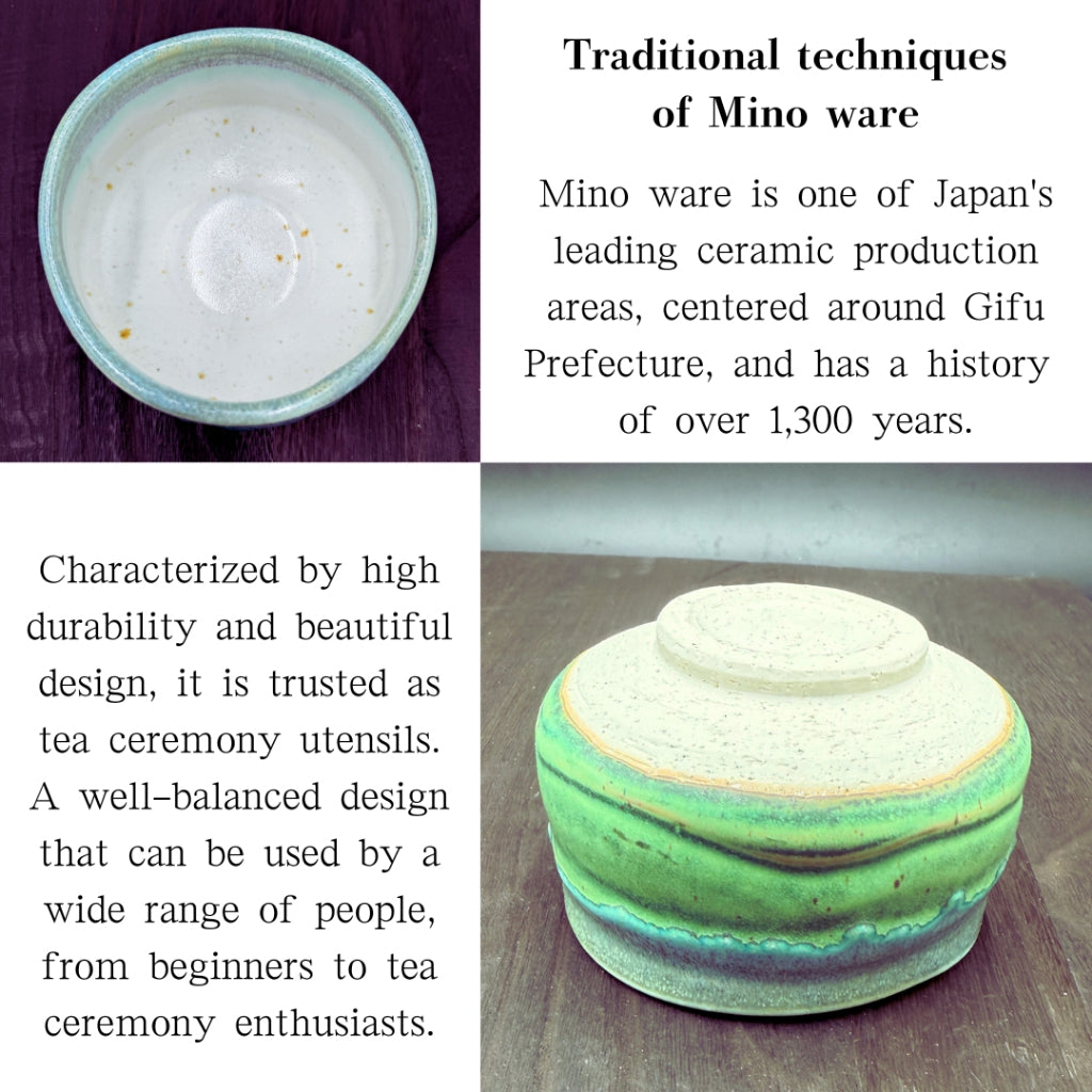 chaware Shinkai matcha bowl Mino ware matcha chawan Made in Japan