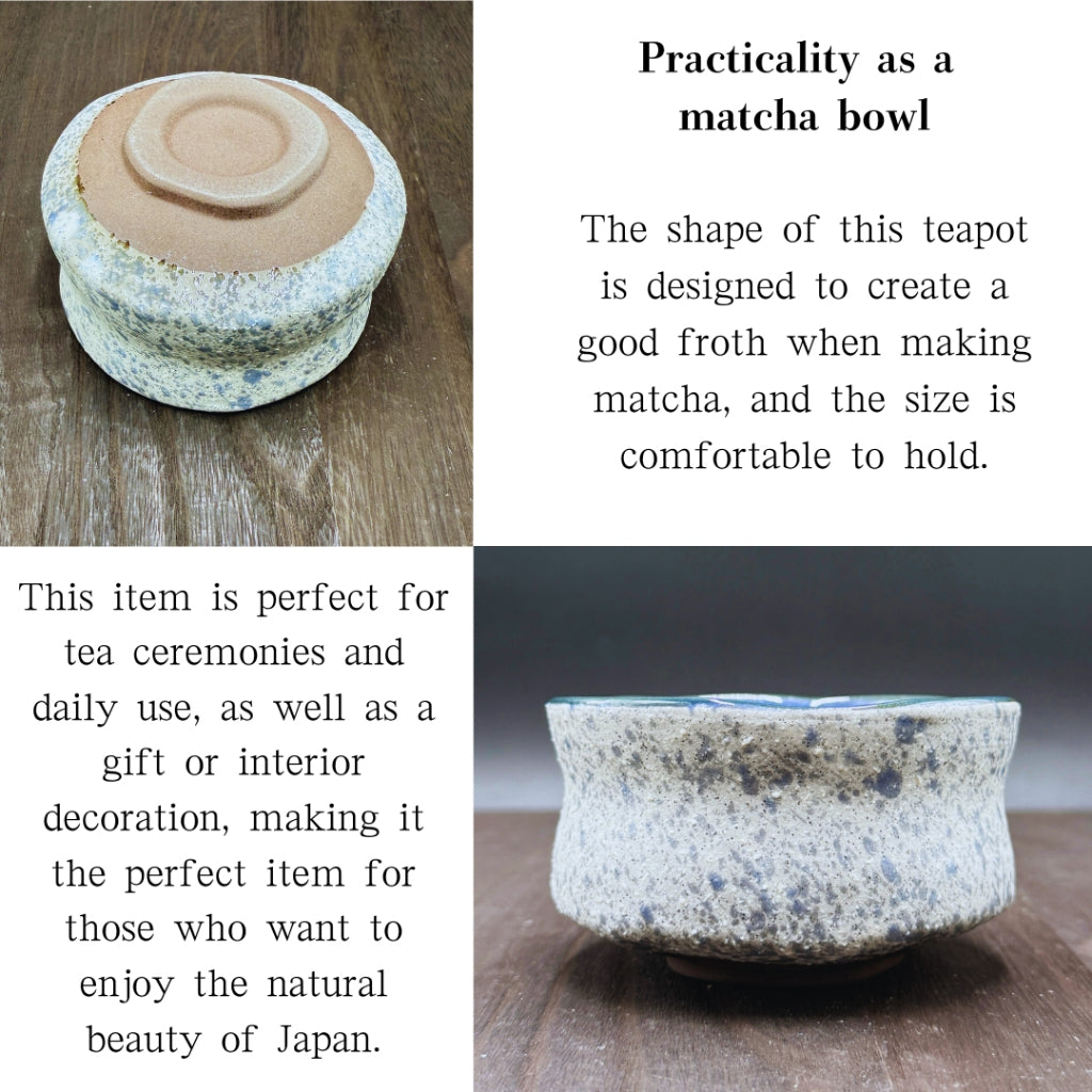 Indigo Snowfield Matcha Bowl Mino Ware (Made in Japan)traditional crafts,matcha chawan