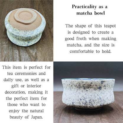 Indigo Snowfield Matcha Bowl Mino Ware (Made in Japan)traditional crafts,matcha chawan