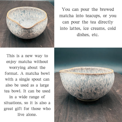 [Katakuchi Matcha Bowl]with Spout Masamura Unofu Black Katakuchi Matcha Tea Cup