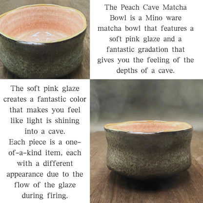 Peach Cave Matcha Bowl Mino Ware (Made in Japan)traditional crafts matcha chawan,japanese tea cup