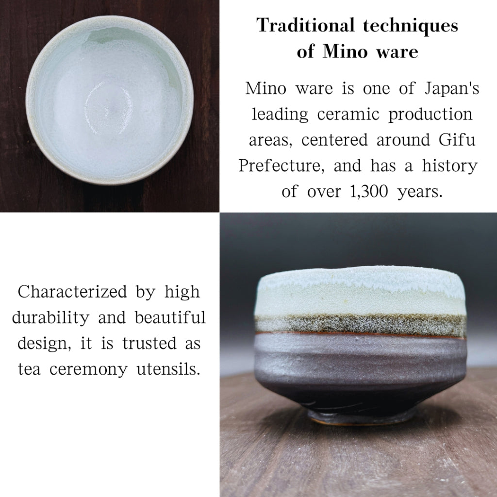 Yukikusa Matcha Bowl, Mino Ware (Made in Japan) Traditional crafts, matcha chawan, Japanese tea cup