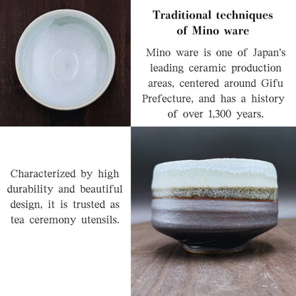 Yukikusa Matcha Bowl, Mino Ware (Made in Japan) Traditional crafts, matcha chawan, Japanese tea cup