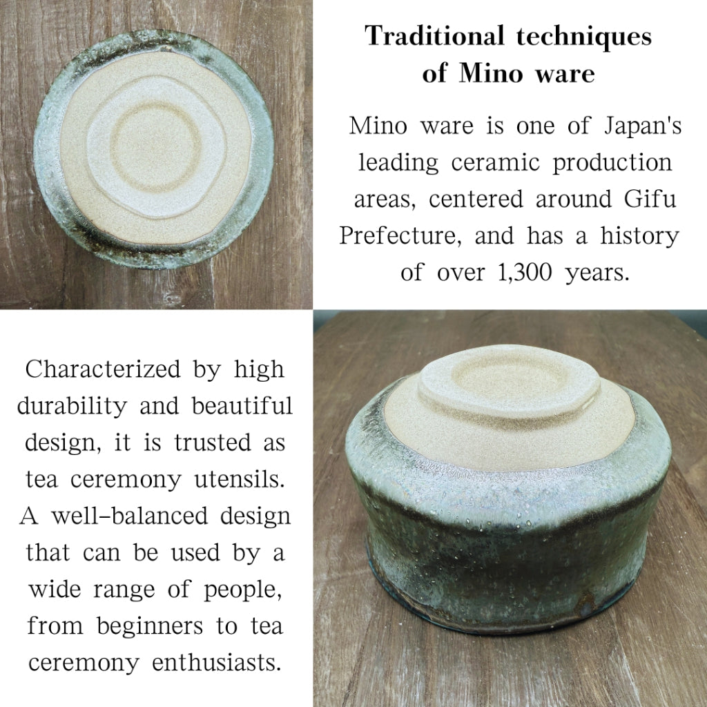 Blue Cave Matcha Bowl Mino Ware (Made in Japan)traditional crafts,matcha chawan