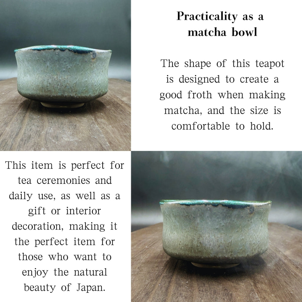 Blue Cave Matcha Bowl Mino Ware (Made in Japan)traditional crafts,matcha chawan