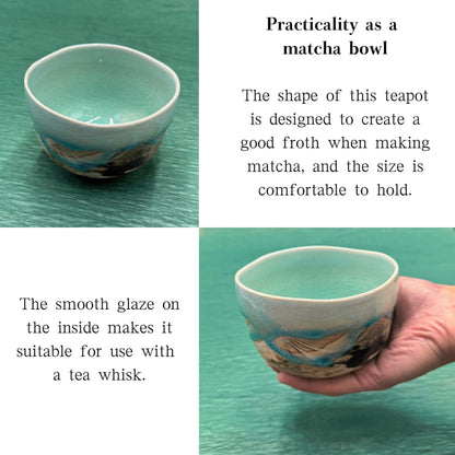 chaware Blue matcha bowl Mino ware made in Japan,matcha chawan