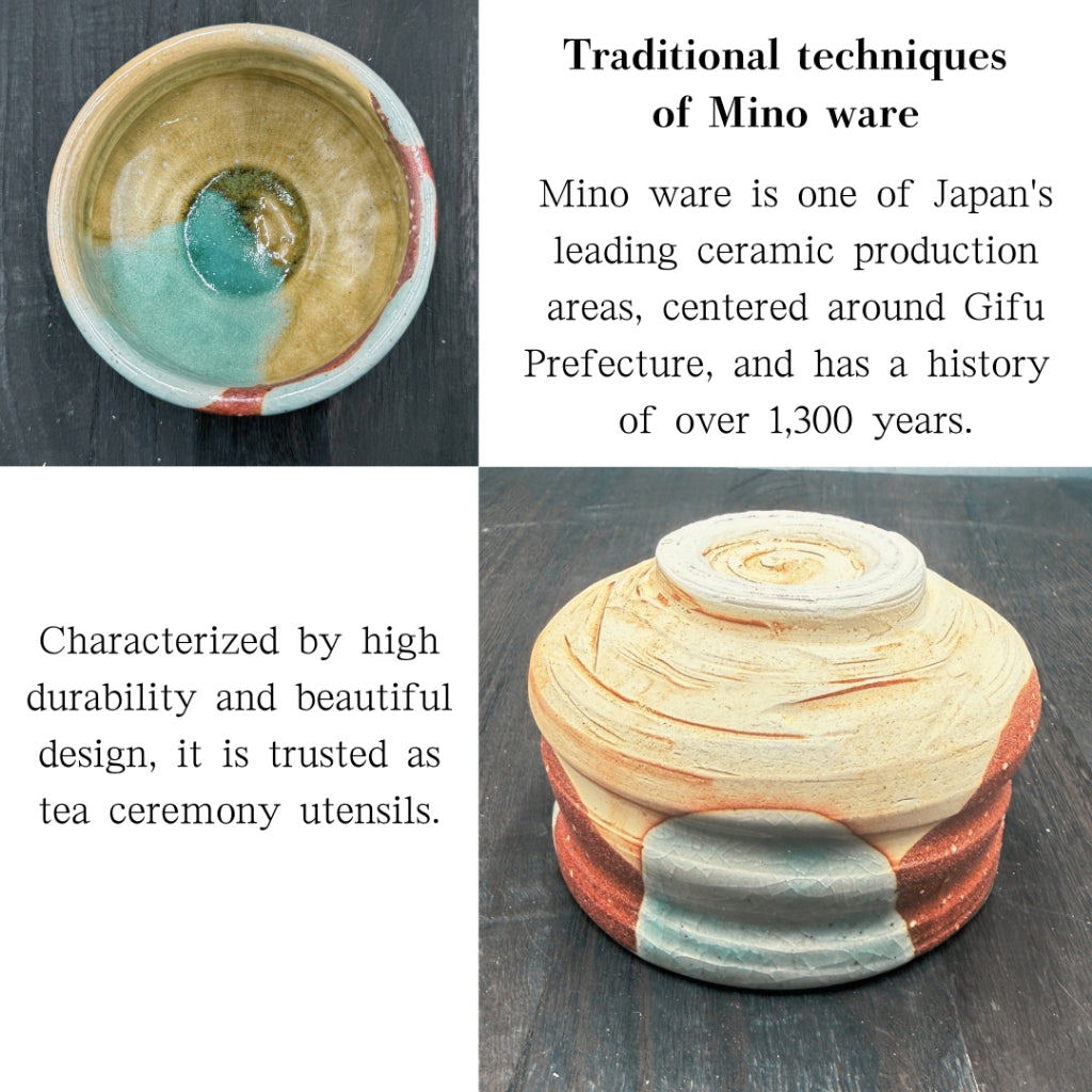 Ash glaze Shigaraki matcha bowl, Mino ware (made in Japan), traditional crafts, matcha chawan