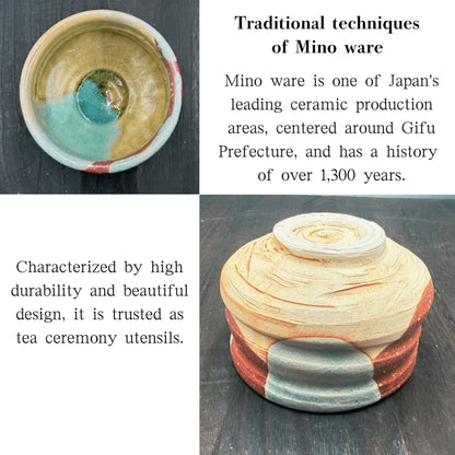 Ash glaze Shigaraki matcha bowl, Mino ware (made in Japan), traditional crafts, matcha chawan