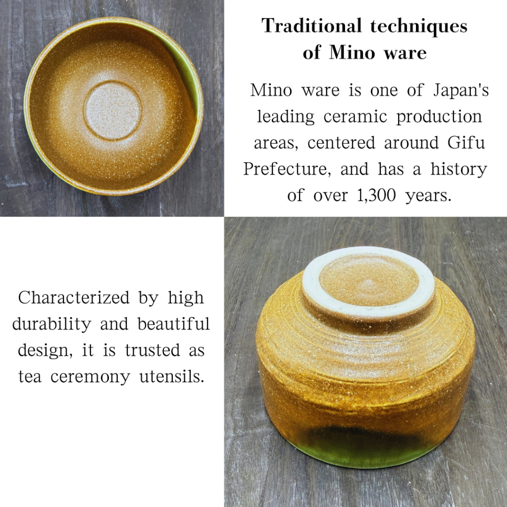 Jindai Green Hanging Genji Matcha Bowl Mino Ware (Made in Japan)traditional crafts,matcha chawan