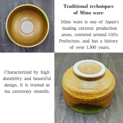Jindai Green Hanging Genji Matcha Bowl Mino Ware (Made in Japan)traditional crafts,matcha chawan