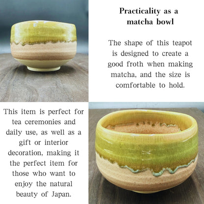chaware Matcha Bowl Mino ware Oribe Hitoshi kiln shaved matcha chawan made in Japan