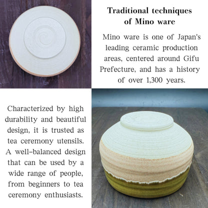 chaware Matcha Bowl Mino ware Oribe Hitoshi kiln shaved matcha chawan made in Japan