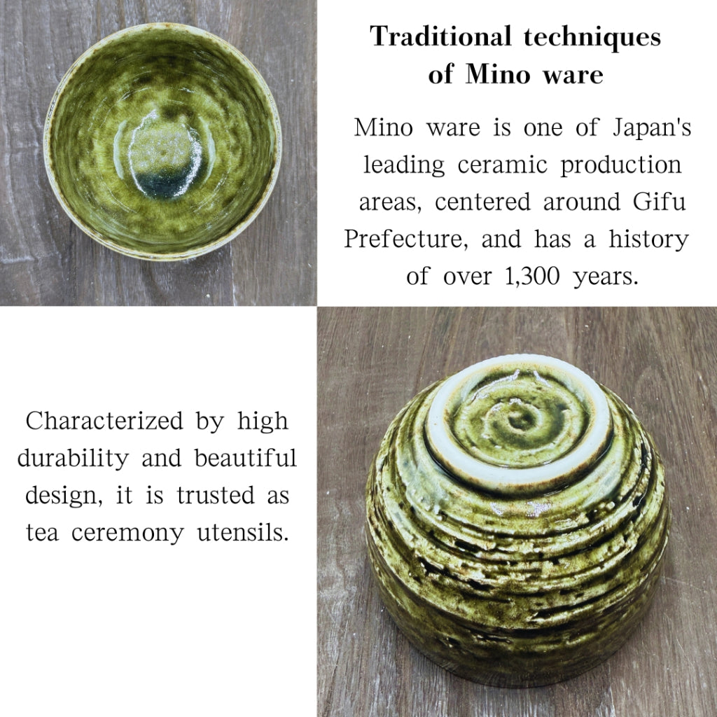 Green Iraho Mini Matcha Bowl Mino Ware (Made in Japan), traditional crafts, matcha chawan