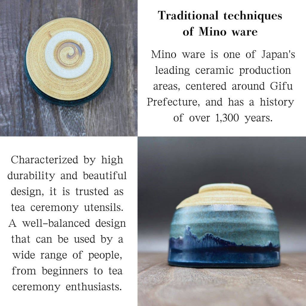 [Matcha bowl/Mino ware] Navy small matcha