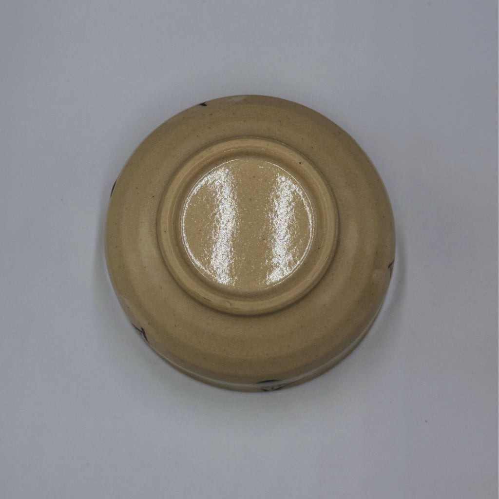 Japanese Setoyaki Matcha Bowl - Sasanqua Camellia Design, Handmade Tea Ceremony Chawan chaware