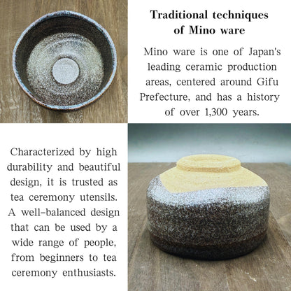 chaware Small Matcha Bowl Mino Ware Black Karatsu japan made matcha chawan