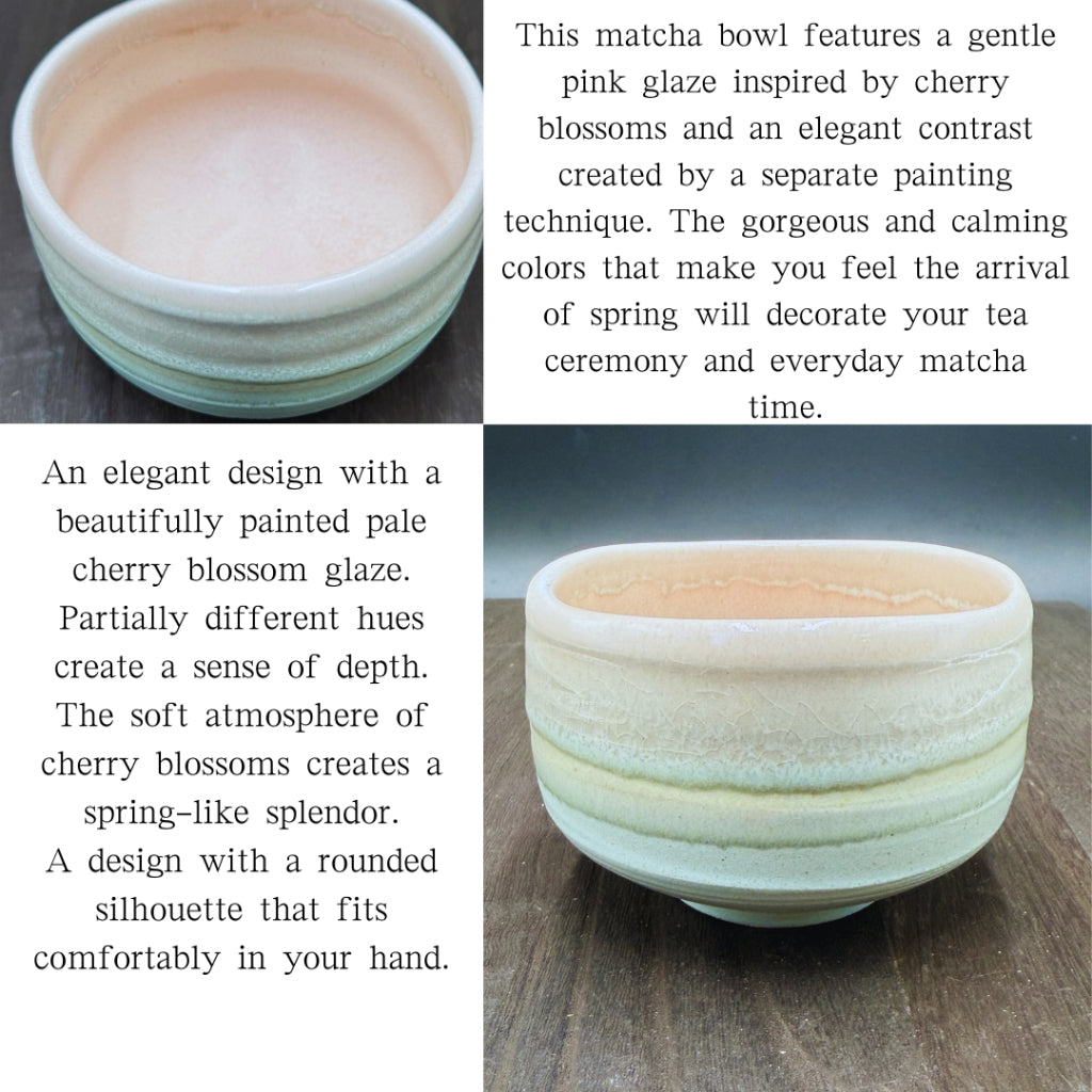 chaware Cherry blossom glaze matcha bowl Mino ware (made in Japan)matcha chawan