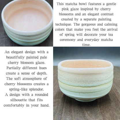 chaware Cherry blossom glaze matcha bowl Mino ware (made in Japan)matcha chawan
