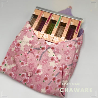 [Gift] Cherry Blossom Fukusa Wrapping/Incense Stick Set Spring