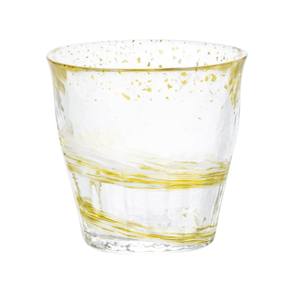 ADERIA Tsugaru Biidoro Ice Flower Gold Decoration Rock Glass 300ml Made in Japan in a Special Wooden Box for Highball, Whiskey, Beer, Sake, Shochu, Stylish Brandy, Beer Gift for Women, Mother's Day, Father's Day, Couples, Men, Housewarming, Weddings, Gree