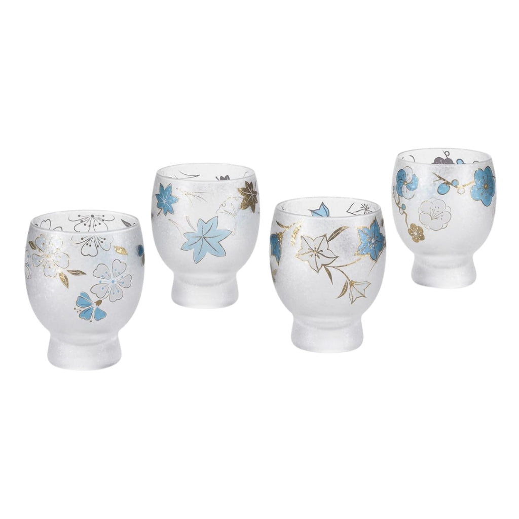 ADERIA Premium Japanese Sake Glass Set - Seasonal Collection (145ml) - Made in Japan
