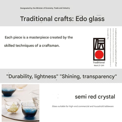 [made in Japan] Toyo Sasaki Glass Cold Sake Carafe Blue 300ml, Pouring Style, Edo Glass, Yachiyo Kiln, Made in Japan, 63700 Blue with Gold Leaf.