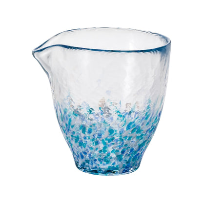 ADERIA Tsugaru Glass Pitcher Hydrangea 250ml Made in Japan Tokkuri Cold Sake Server Glass Ochoko Sake Cup Stylish Chilled Container Gift for Women Mother's Day Father's Day Couples Men Housewarming Celebration Wedding Gift Greeting Small Retirement Presen