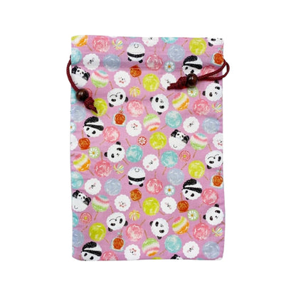 Kyoyu Japanese-made Goshuincho Pouch Bag Cotton 26.5×18cm Goshuincho Case Traditional Pattern Panda Candy Pink