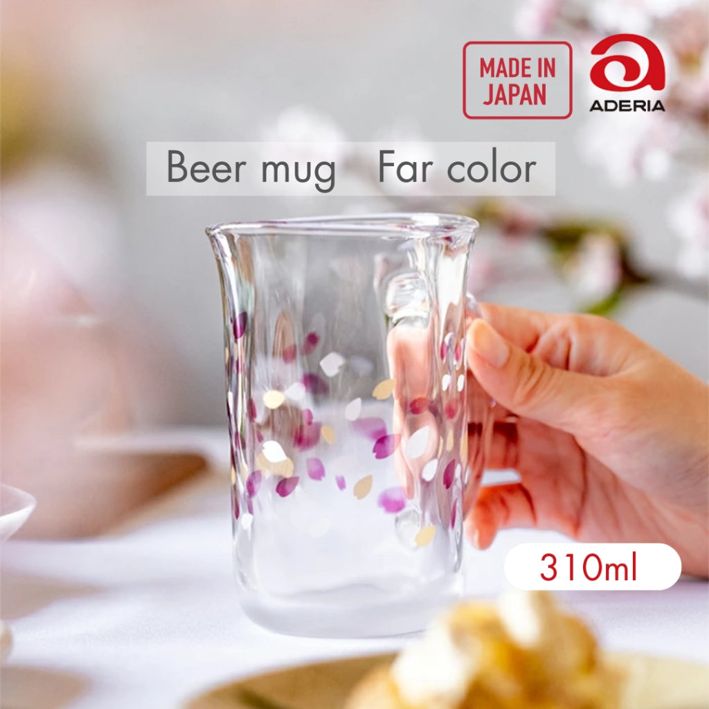 ADERIA Beer Glass Haruiro Foam Creation Beer Mug 310ml [Handcrafted / Beer Glass / Sakura / Pink / Glass] Made in Japan 