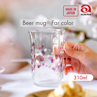 ADERIA Beer Glass Haruiro Foam Creation Beer Mug 310ml [Handcrafted / Beer Glass / Sakura / Pink / Glass] Made in Japan 