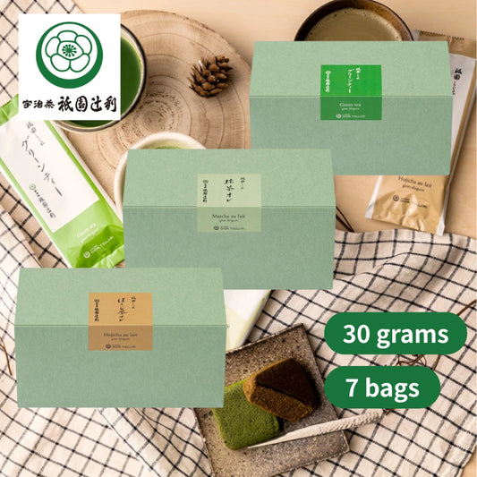 Gion Tsujiri Matcha and Hojicha Stick Powder Tea Gift Set (30g x 7 packs & 20g x 10 packs) Kyoto Uji