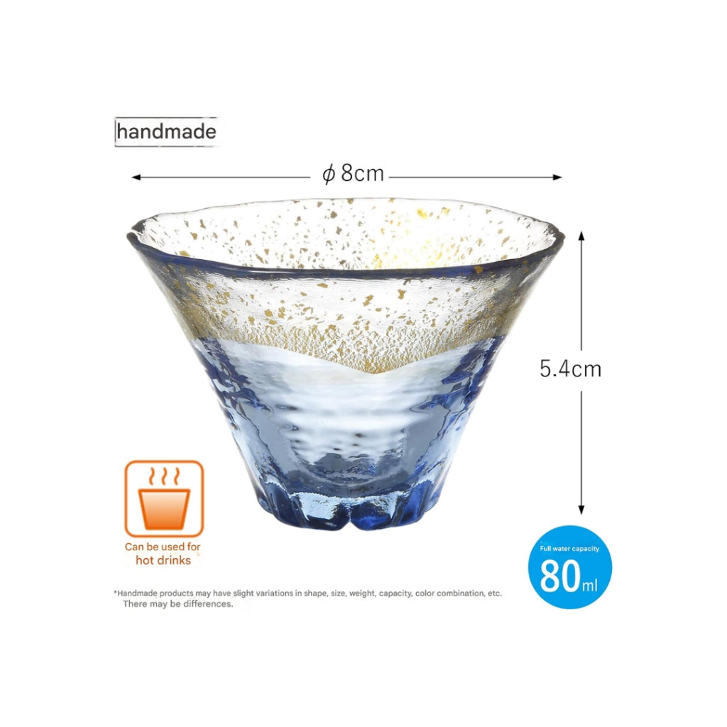 【made in japan】
Toyo Sasaki Glass Wa Glass On Fuji Sakura Sake Cup, Indigo with Gold Leaf, 80ml, Made in Japan, Sake Glass, Mount Fuji Glass, Cup, Gift, Present, Holiday Gift, Respect for the Aged Day, Father's Day, Mother's Day, Birthday, 42150TS-G-LSHB.