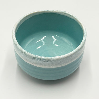 FD Blue Glaze White Karatsu Nagashi Outdoor Tea Bowl Matcha Bowl Hasami Ware Matcha Made in Japan