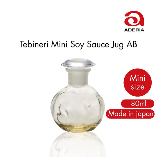 ADERIA Tebineri Mini Soy Sauce Dispenser AB 80ml Made in Japan Gift Boxed Glass Tabletop Condiment Holder Perfume Bottle