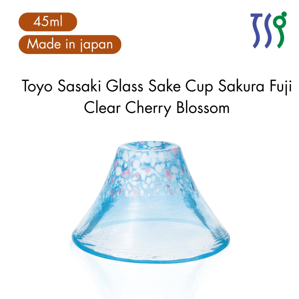 toyo Sasaki Glass Shofuku Cup Sakura Fuji Haruzakura 45ml Made in Japan Sake Cup Sake Glass Cup Mount Fuji Glass Gift Pr