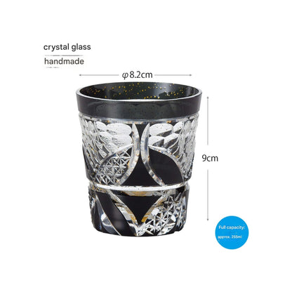 Toyo Sasaki Glass Yachiyo Kiriko On-the-Rock Ring Difference 255ml Made in Japan Comes in Wooden Box Shochu Glass Rock Glass Whiskey Glass Glass Cup Gift Present Gift for Respect-for-the-Aged Day Father's Day Mother's Day Birthday LSB19753SBK-C621