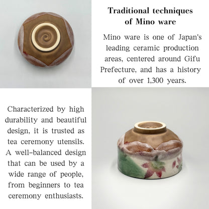 Maple leaf mini matcha bowl, Mino ware (made in Japan)chawanmchaware
