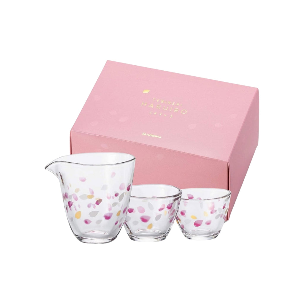 ADERIA Haruiro Japanese Sake Tableware Gift Set - Elegant and Stylish Japanese Made Sake Cups and Glasses for Special Occasions