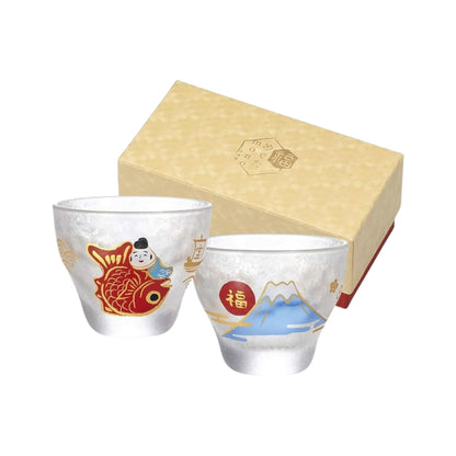 ADERIA Celebratory Sake Cups Collection - 90ml Japanese Made Gifts in Decorative Boxes