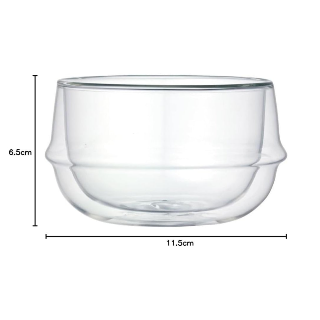 KINTO KRONOS Double Wall Soup Bowl 330ml Heat-Resistant Glass Microwave and Dishwasher Safe Gift Present 23110