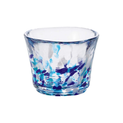 ADERIA Tsugaru Glass Sake Cup Summer Drops 75ml Made in Japan with Gift Box - Ochoko, Guinom, Sake Glass, Glass, Chilled Sake, Sakazuki, Stylish Drinkware, Gifts for Women, Mother's Day, Father's Day, Couples, Men, Housewarming, Weddings, Greetings, Small