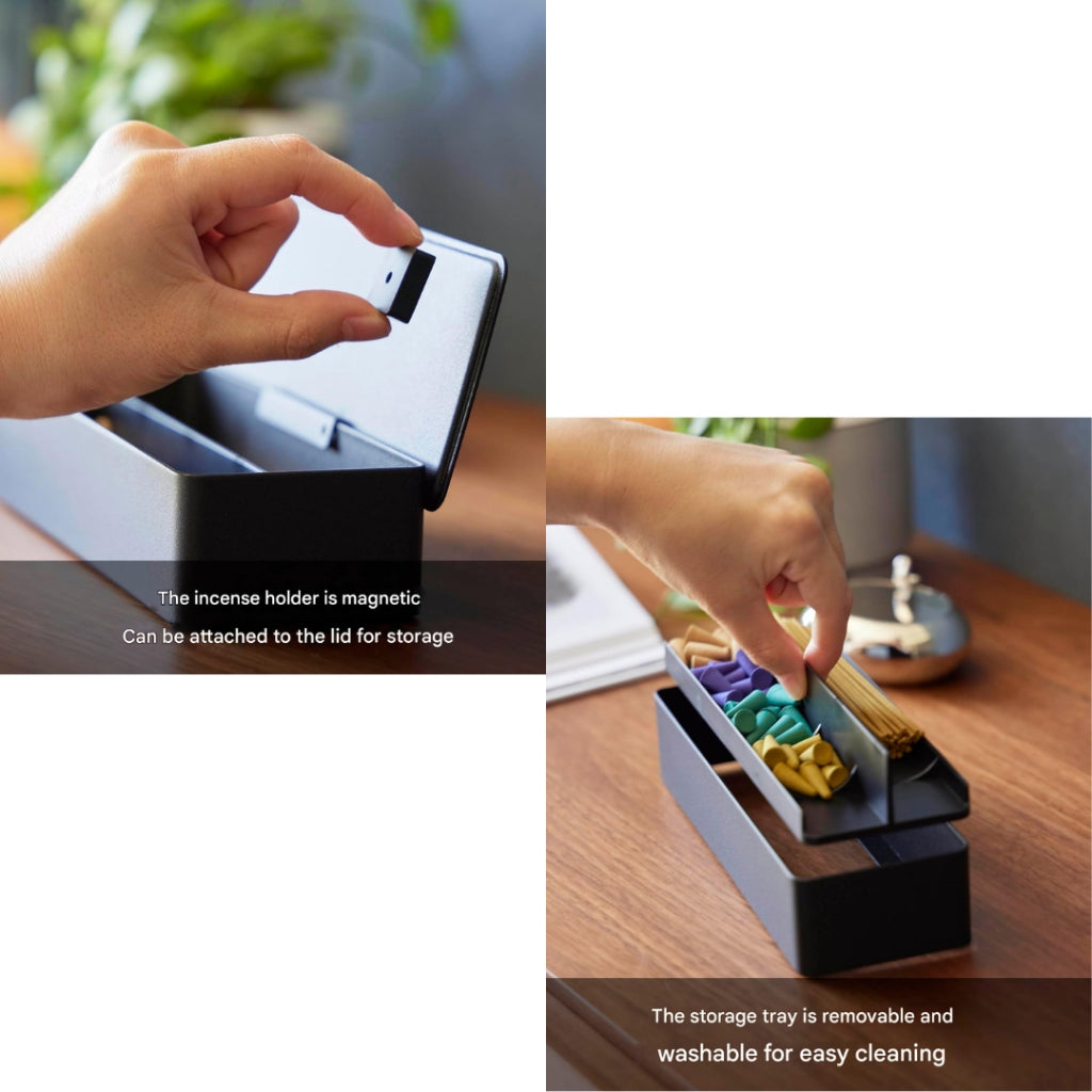 Yamazaki Tower Incense Holder and Storage Case (White & Black)