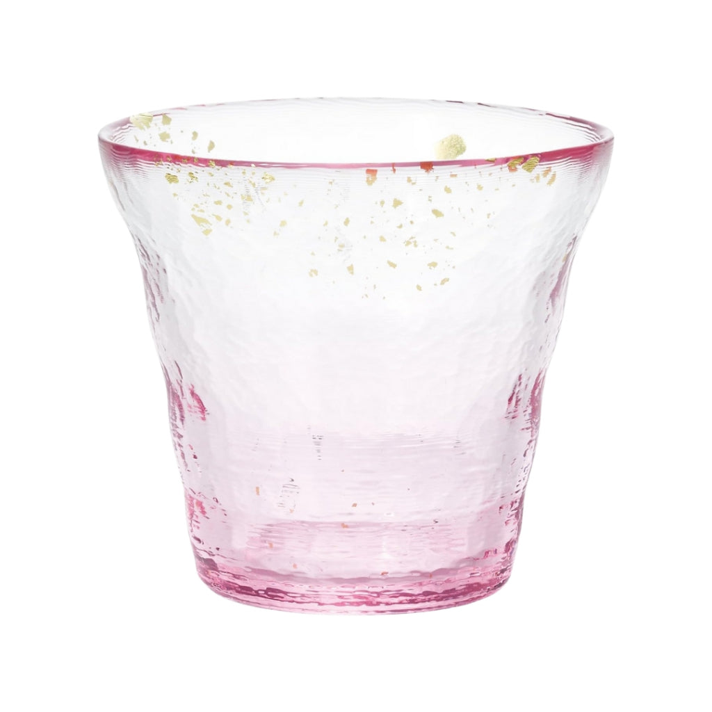 ADERIA Tsugaru Glass Ice Flower Gold Leaf Rock Glass Sakura 300ml Made in Japan with a Special Wooden Box Highball Whiskey Beer Sake Shochu Stylish Brandy Beer Gift for Women Mother's Day Father's Day Couples Men Housewarming Celebration Wedding Greeting