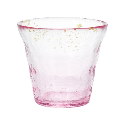 ADERIA Tsugaru Glass Ice Flower Gold Leaf Rock Glass Sakura 300ml Made in Japan with a Special Wooden Box Highball Whiskey Beer Sake Shochu Stylish Brandy Beer Gift for Women Mother's Day Father's Day Couples Men Housewarming Celebration Wedding Greeting