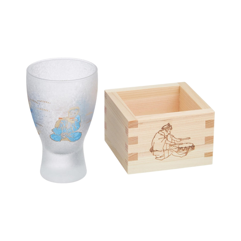 ADERIA Sake Glass Lucky Animals Monkey Masu Sake Glass 100ml [Premium Nippon Taste / Wooden Masu with Cup] Made in Japan Gift Boxed Birthday Gift Present 6786