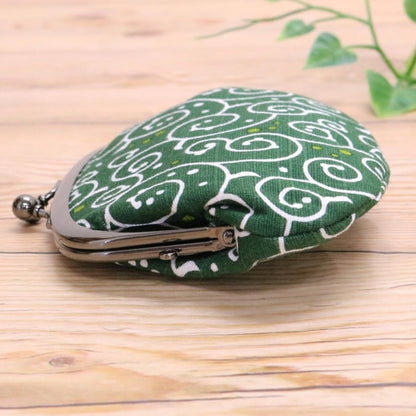 Kyoyu Japanese Fabric Coin Purse with Parent-Child Kisslock Design