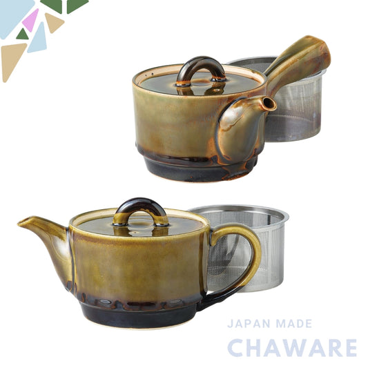 Hasami Porcelain Teapot in Walnut Color (Super Stainless with Filter) - 300ml Capacity - Made in Japan